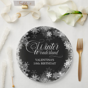 Assiettes En Carton 18e anniversaire Wonderland Winter Wonderland Snow
