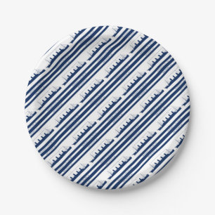 Assiettes En Carton 1912 rayures bleues titaniques 5