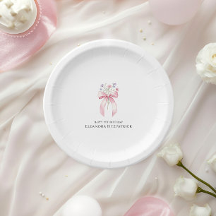 Assiettes En Carton 19e anniversaire de la fête Papier Plaques Fleur s