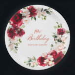 Assiettes En Carton 19e fête d'anniversaire Rouge rose Floral papier p<br><div class="desc">De jolies roses rouges et des pivoines roses rousses ornent cette plaque de papier sur mesure de 19e anniversaire. Deux belles compositions florales décorent deux côtés. Élégante calligraphie épelle le 19ème anniversaire, Le nom du célébrant de l'anniversaire est ci-dessous. Cet article fait partie de la collection Red Rose and Pink...</div>