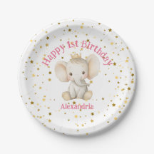 1er anniversaire de bébé éléphant princesse person