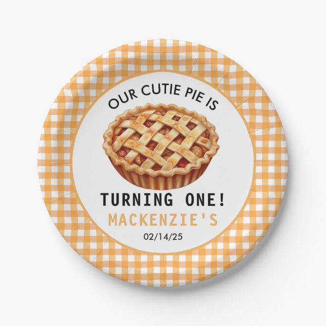 Assiettes En Carton 1er anniversaire de la Cutie Pie (Devant)