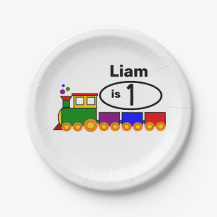 Assiettes En Carton 1er anniversaire du mignon Train Boy