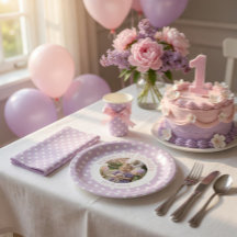 1er Anniversaire Photo & Points Violets