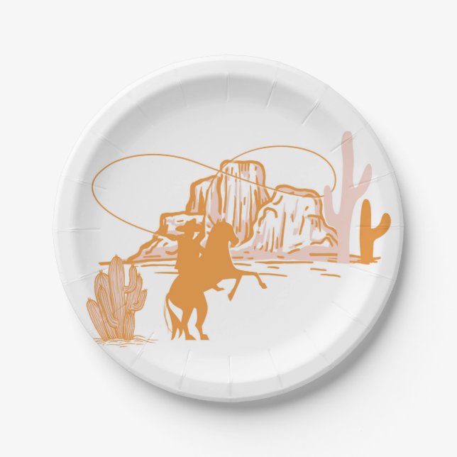 Assiettes En Carton 1er Rodéo, 1er Anniversaire du Rodéo, Anniversaire (Devant)