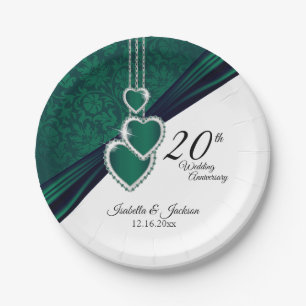 Assiettes En Carton 20e Mariage émeraude