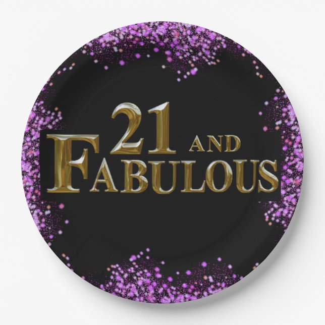 Assiettes En Carton 21 e anniversaire (Devant)