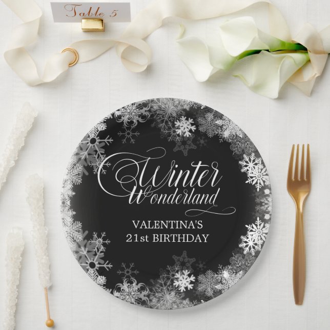 Assiettes En Carton 21e Anniversaire Wonderland Snowflake Favor (Mariage)
