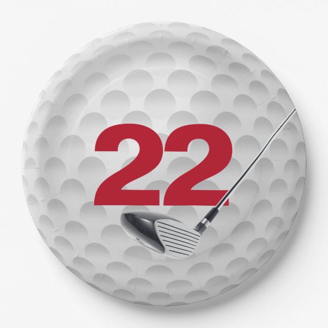 Assiettes En Carton 22e anniversaire Golf Ball Design Plaque en papier (Devant)