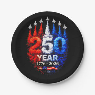 Assiettes En Carton 250 Ans Américain 1776 2026 250ème USA Patriotique