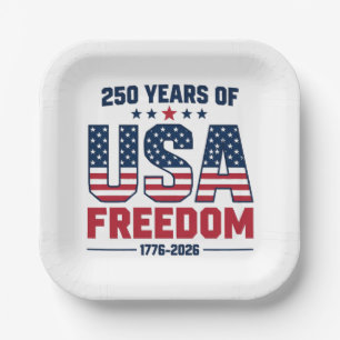 Assiettes En Carton 250 Ans De Liberté Aux États-Unis 1776 2026 Patrio
