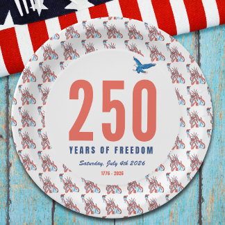Assiettes En Carton 250e anniversaire des États-Unis 1776 à 2026 Liber