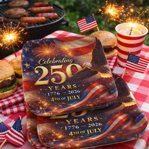 Assiettes En Carton 250e anniversaire patriotique