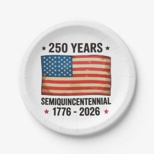 Assiettes En Carton 250e anniversaire patriotique 4 juillet Semiquince