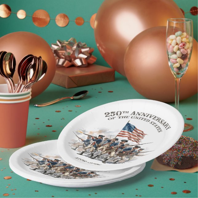 Assiettes En Carton 250th Anniversary Revolutionary Soldiers 1776-2026 (Multi)