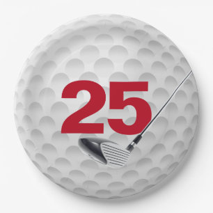 Assiettes En Carton 25e anniversaire Golf Ball Design Plaque en papier