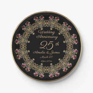Assiettes En Carton 25e ans Cadeaux Mariages pour les couples C