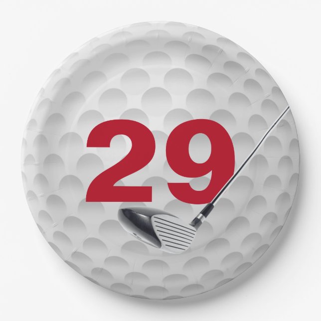 Assiettes En Carton 29e anniversaire Golf Ball Design Plaque en papier (Devant)