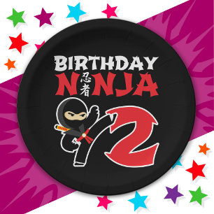 Assiettes En Carton 2 ans Karate Ninja Party Enfants 2e anniversaire