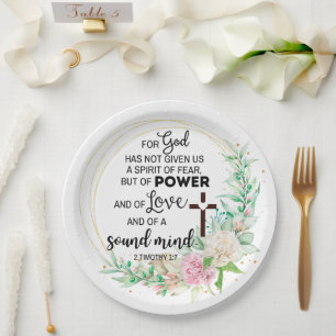Assiettes En Carton 2 Timothée 1:7 Dieu n'a pas donné un esprit de peu