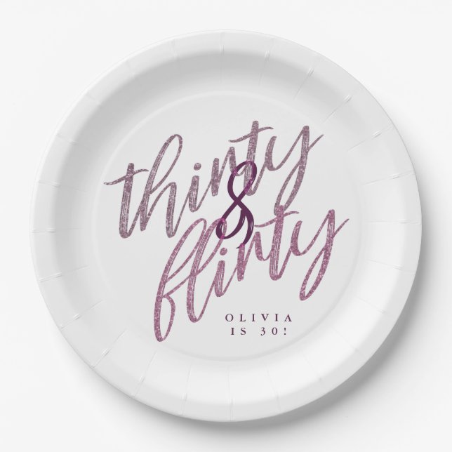 Assiettes En Carton 30 et Flirty Anniversaire Plaques papier (Devant)