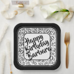 Assiettes En Carton 30e Motif de numéro aléatoire noir/blanc<br><div class="desc">Ajoutez votre texte au centre de cette conception numérique cool avec les modèles de texte fournis. Ce design cool a un motif de nombres aléatoires noir et blanc avec le numéro de jalon 30 répété dans des tailles et angles variés pour une impression tout-en-un. Il y a un carré blanc...</div>
