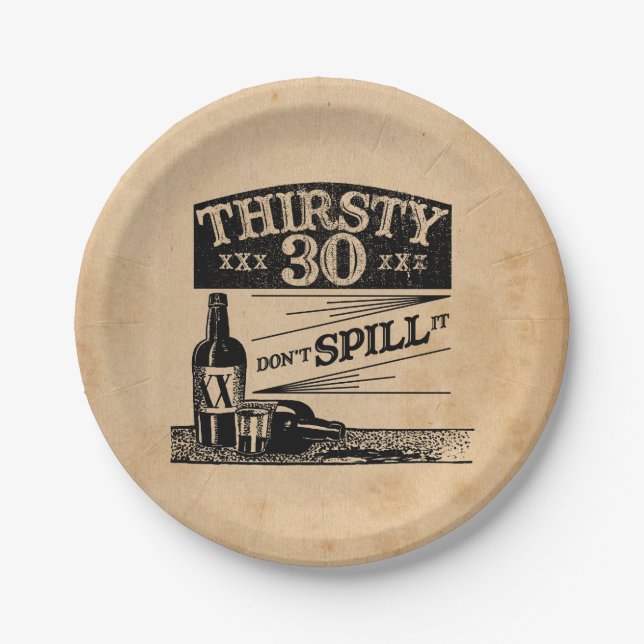 Assiettes En Carton 30ème Plats d'anniversaire (Devant)