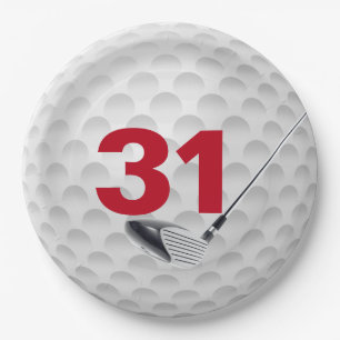 Assiettes En Carton 31e anniversaire Golf Ball Design