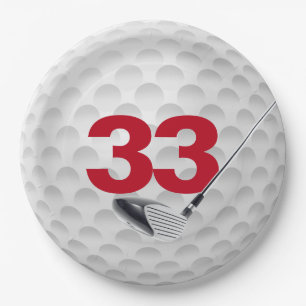 Assiettes En Carton 33e anniversaire Golf Ball Design
