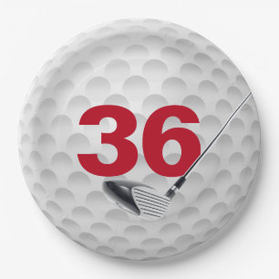 Assiettes En Carton 36e anniversaire Golf Ball Design