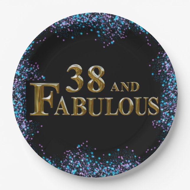 Assiettes En Carton 38e anniversaire  (Devant)