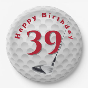 Assiettes En Carton 39e anniversaire Golf Ball Design Plaque en papier