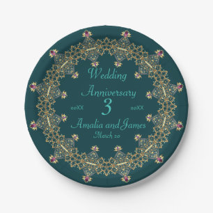 Assiettes En Carton 3 ans Anniversaire Mariage Cadeaux pour les couple