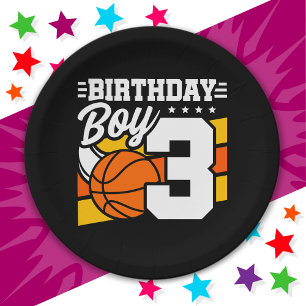 Assiettes En Carton 3 ans Basketball Party Thème 3ème anniversaire gar