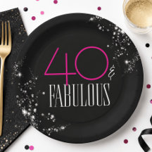 40 ans et Fabuleux Anniversaire Noir Rose Paillett