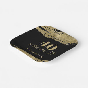 Assiettes En Carton 40 est la nouvelle 29 Gold Black 40th Birthday Par