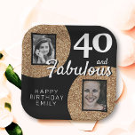 Assiettes En Carton 40 et Fabulous Gold Parties scintillant 2 Photo 40<br><div class="desc">40 et Fabulous Gold Parties scintillant 2 Photo 40th Birthday Party plaques papier. Ajoutez vos photos - vous pouvez utiliser une photo ancienne et nouvelle. Ajoutez votre nom et votre âge.</div>
