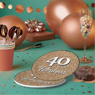 Assiettes En Carton 40 et Fabulous Gold Parties scintillant 40e annive