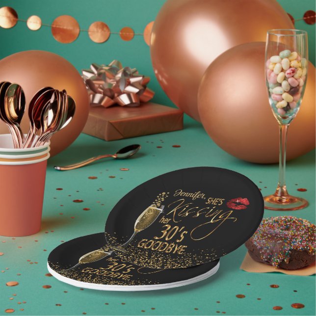 Assiettes En Carton 40e anniversaire - Elle embrasse ses 30's Goodbye (Multi)