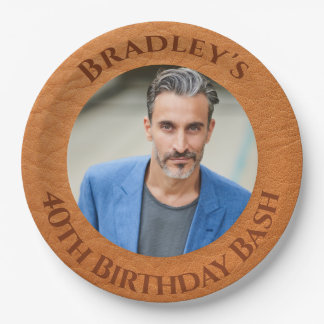 Assiettes En Carton 40e anniversaire en cuir Brown