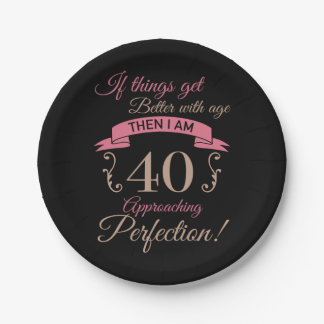 Assiettes En Carton 40e anniversaire mieux avec l'âge