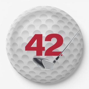 Assiettes En Carton 42e anniversaire Golf Ball Design