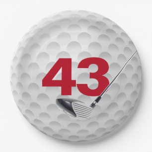 Assiettes En Carton 43e anniversaire Golf Ball Design