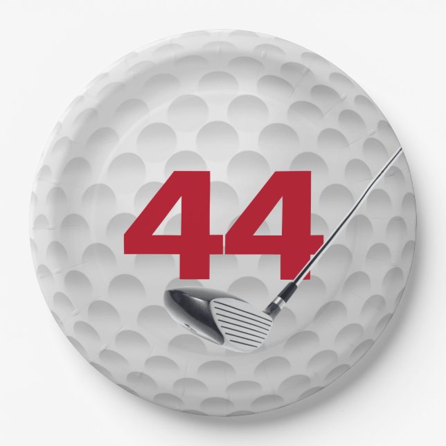 Assiettes En Carton 44e anniversaire Golf Ball Design (Devant)