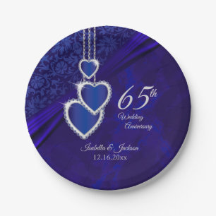Assiettes En Carton 45e /65e Sapphire Mariage Anniversaire Conception
