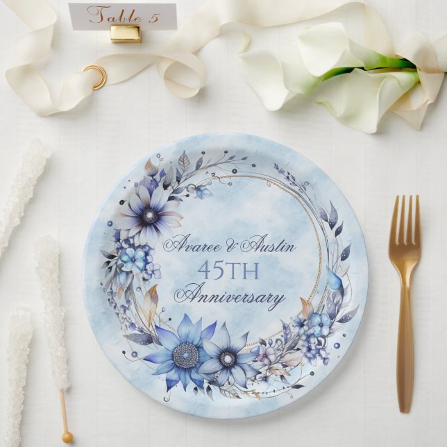 Assiettes En Carton 45e et 65e édition du Sapphire (Mariage)