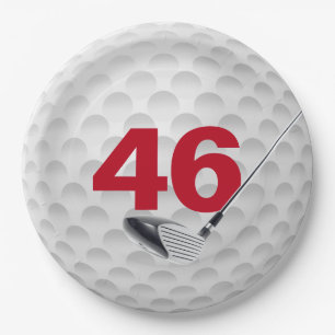 Assiettes En Carton 46e anniversaire Golf Ball Design