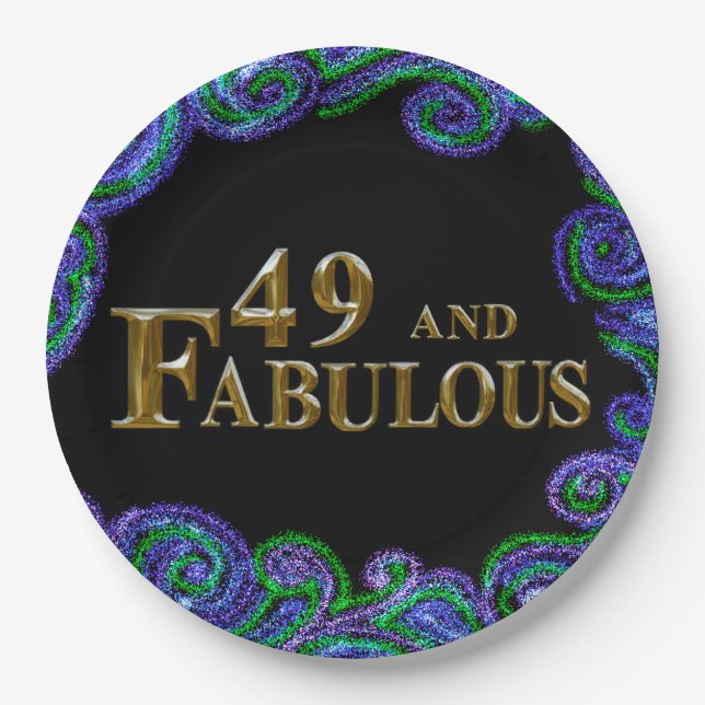 Assiettes En Carton 49e anniversaire  (Devant)