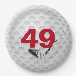 Assiettes En Carton 49e anniversaire Golf Ball Design Plaque en papier