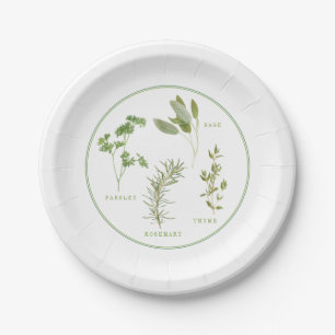 Assiettes En Carton 4 HERBES FRESH Plaques en Papier Rond 7"